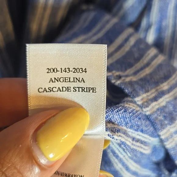 Rails Angelina Linen Rayon Cascade Pin Striped Smocked Waist Mini Dress NWOT - Picture 16 of 16